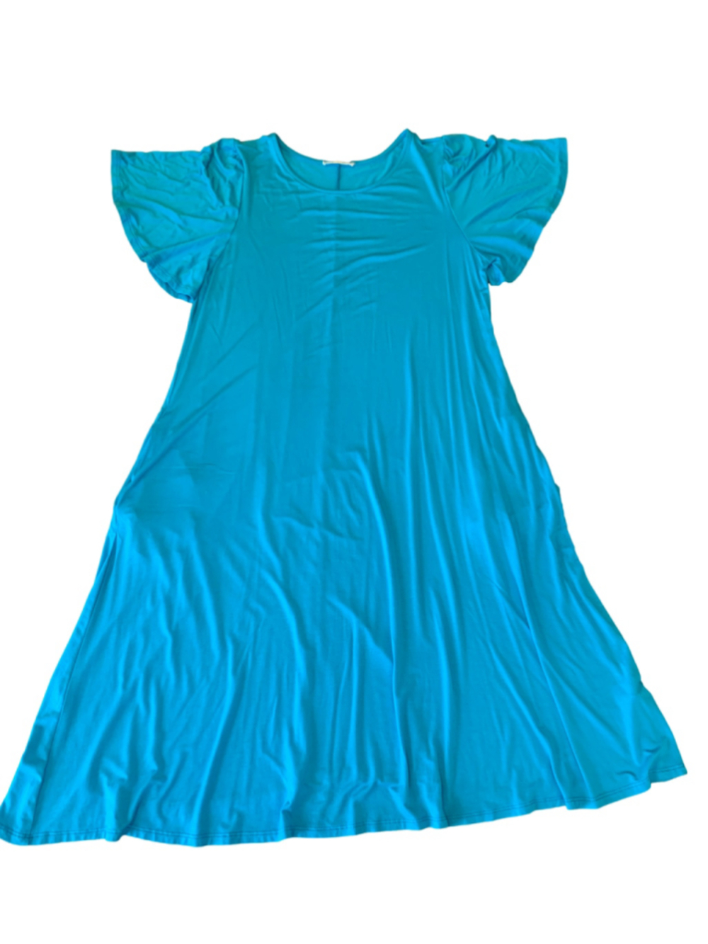 Women's Reborn J Blue Flutter Sleeve Dress Size L